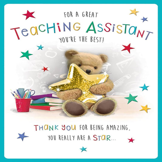 Thank You Teaching Assistant Card | Cute Design  -   8  x  6 inches