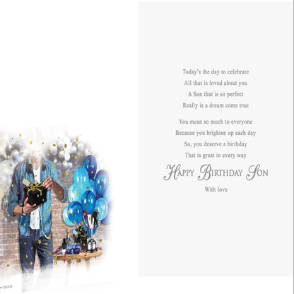 Traditional Birthday Card for Son   -   Regal Publishing    -   9   x 6  inches