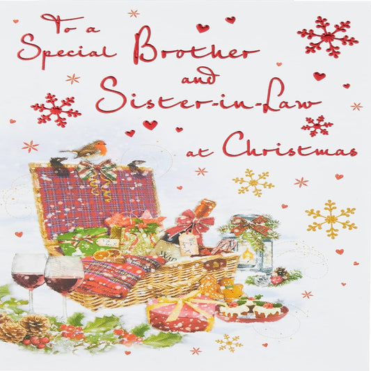 Traditional Christmas Card for Brother & Sister-in-Law    -    Regal Publishing   -   red|brown|white|oak    -    9 x 6 inches