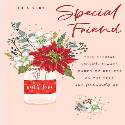 Traditional Christmas Card for Friend   -  Avant Garde  -   9  x  6 inches