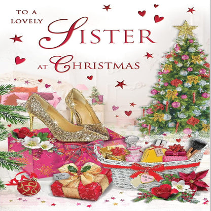 Traditional Christmas Card for Sister   -  9 x 6 inches