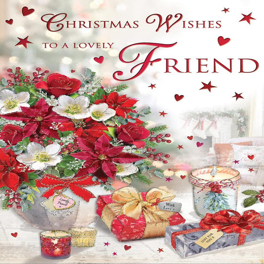 Regal Publishing Traditional Friend Christmas Card – Multicoloured -  9 x 6 inches