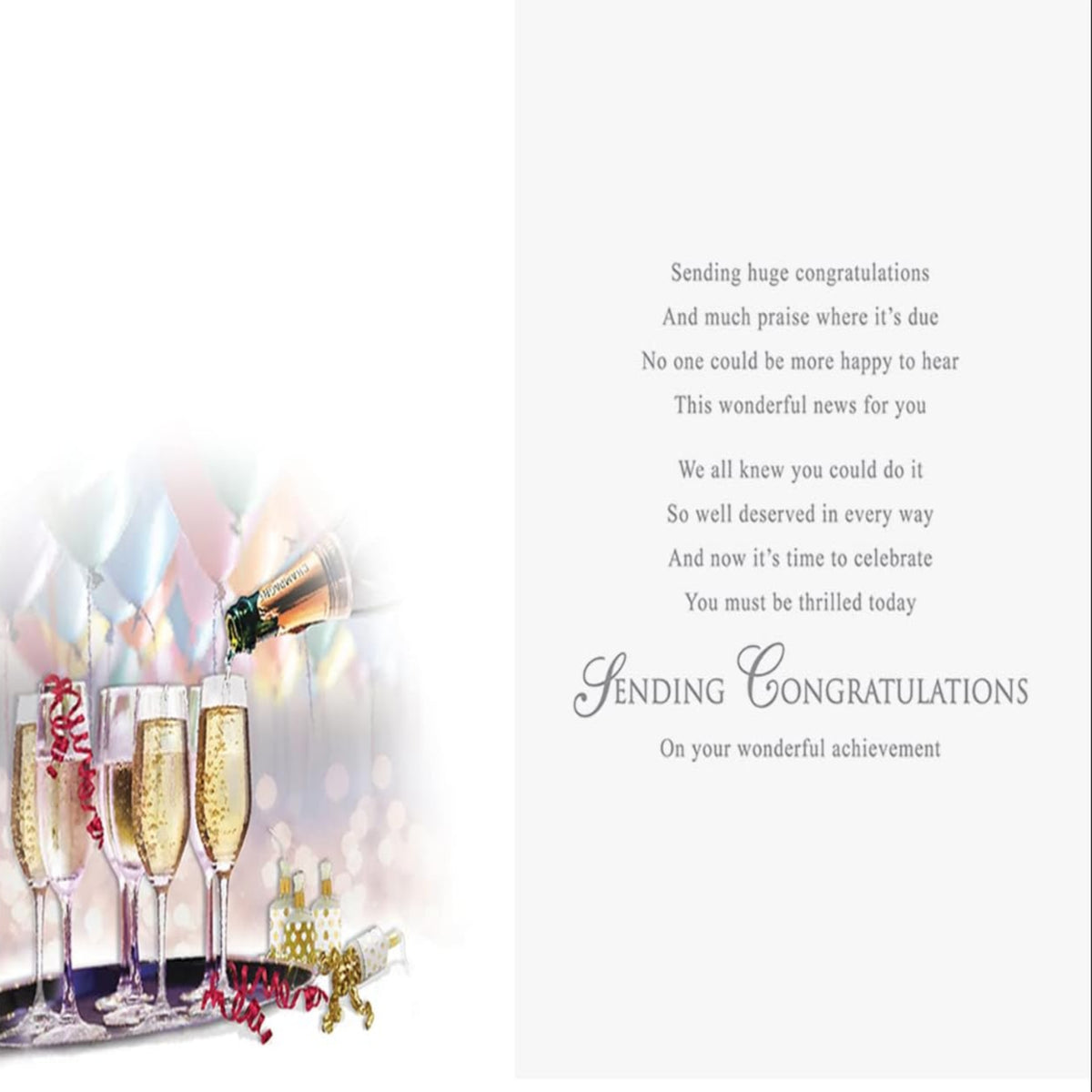 Traditional Congratulations Card  -  9   x  6  inches
