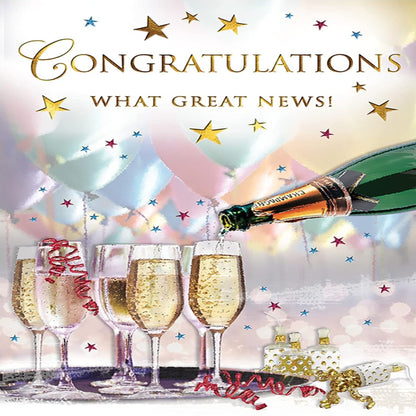 Traditional Congratulations Card  -  9   x  6  inches