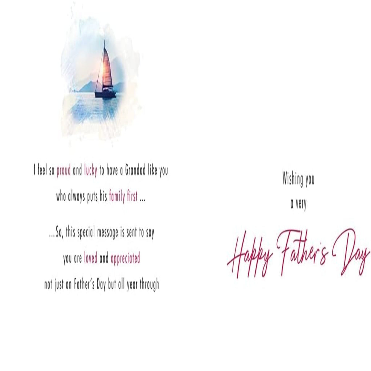 Traditional Father’s Day Card for Grandad     –   Piccadilly Greetings     -   9  x  6  inches