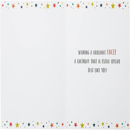 Uncle Birthday Card   –   Modern Happy Birthday Greeting Card    -   Regal Publishing  -  green|grey|beige|red   -   8 x 6 inches
