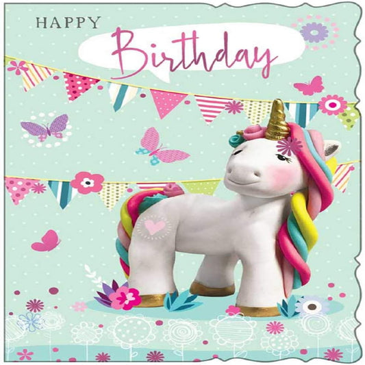 Unicorn Birthday Card for Female | Colourful Greeting Card  -  13.5  x  19.5 cm