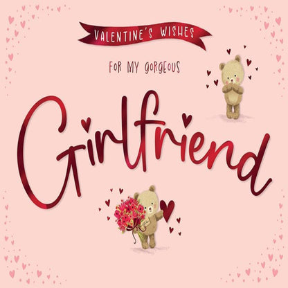 Valentine's Day Card for Girlfriend Teddy Design | Piccadilly Greetings   -   9 x 6 inches