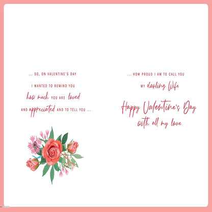 Valentine's Day Card for Beautiful Wife – Romantic Greeting Card  -  Avant Garde   -  9  x  6 inches