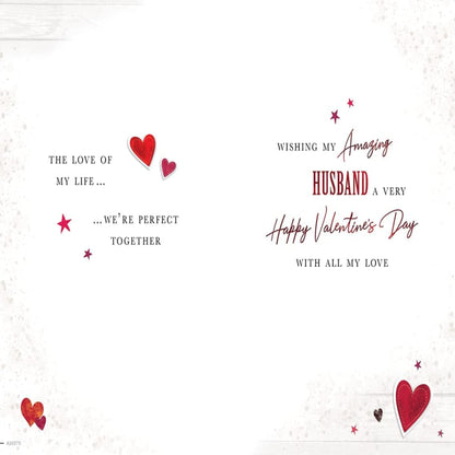 Valentine’s Day Card for Gorgeous Husband  -  Piccadilly Greetings  -   9  x  6 inches