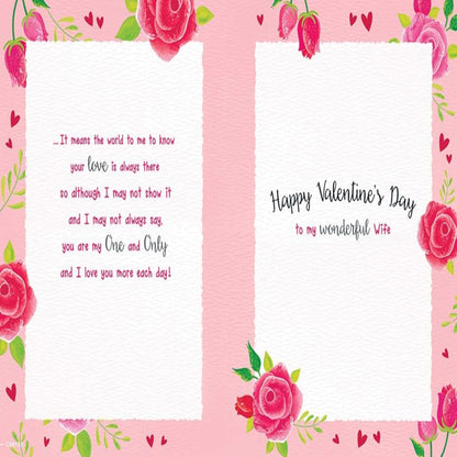 Valentine’s Day Card for Wife   –   Modern Decorative  -   Regal Publishing   -   8  x  6 inches