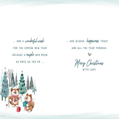 Very Special Granddaughter & Husband Christmas Card   –   Cute Foxes   -  Piccadilly Greetings  -   9  x  6  inches