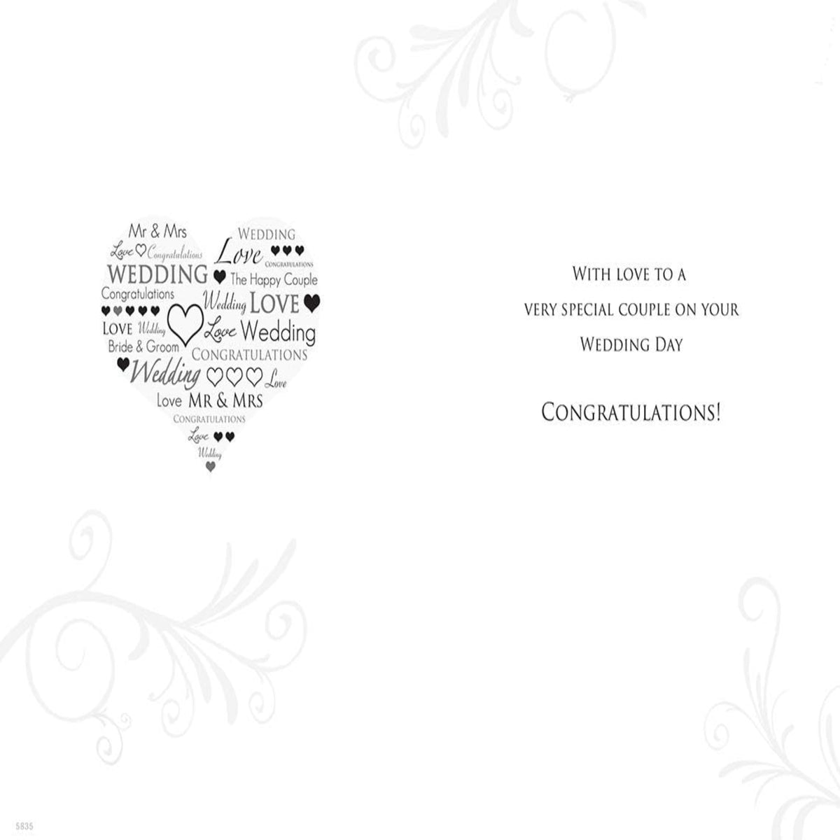 Wedding Card | Elegant Wedding Greeting Card  -   9  x  6 inches
