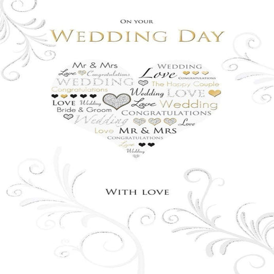 Wedding Card | Elegant Wedding Greeting Card  -   9  x  6 inches