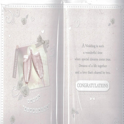 Wedding Day Card   –   Congratulations on Your Wedding Day Bride & Groom Card  -   On Your Wedding Day Always & Forever  -   24 x 16 cm