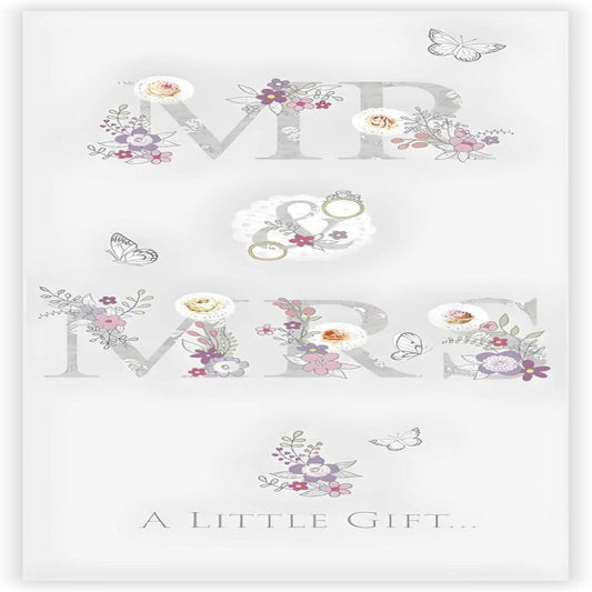 Wedding Money Wallet Card | Mr & Mrs Floral Design  -   Nigel Quiney  -  190  x  90mm