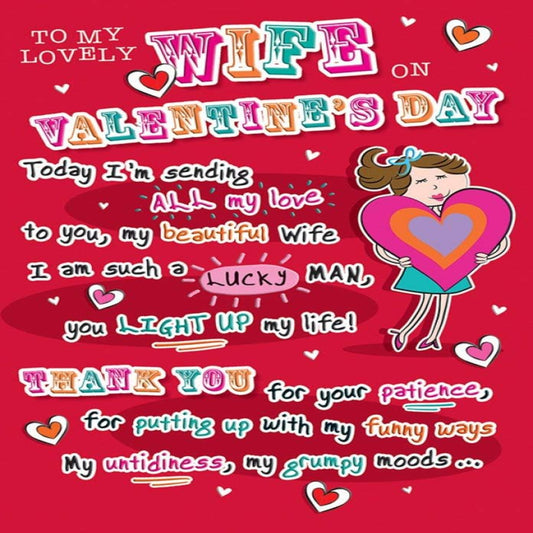 Whimsical    -    Valentine's Card for Wife   -     Regal Publishing      -   9  x  6 inches