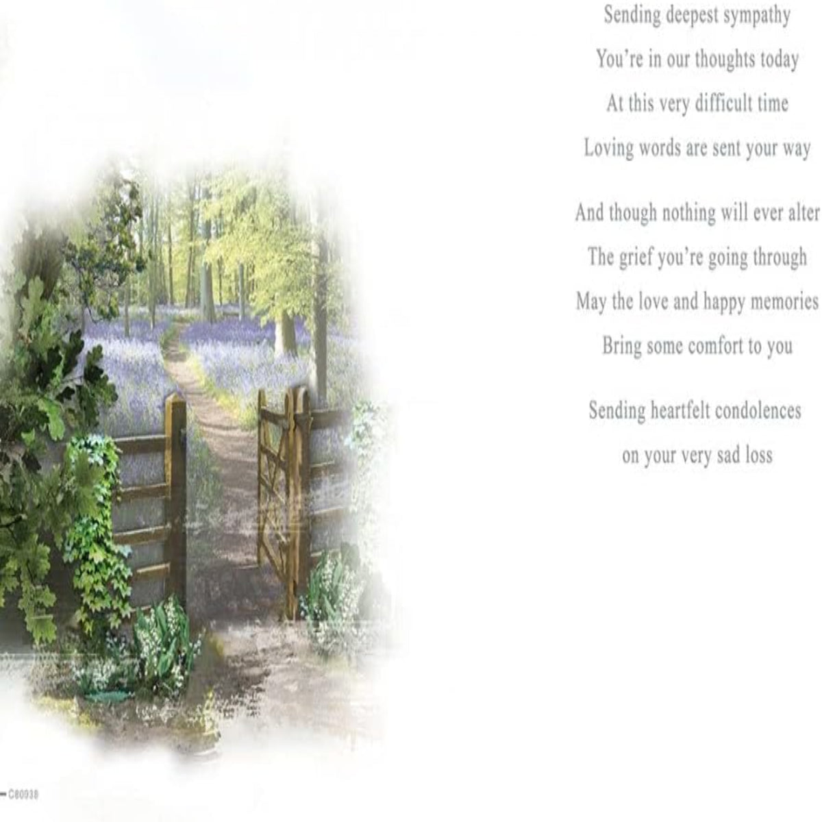 With Deepest Sympathy Card Bluebell Woods   -   6.5 x 4.75 inches