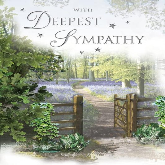 With Deepest Sympathy Card Bluebell Woods   -   6.5 x 4.75 inches