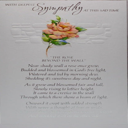 With Deepest Sympathy Card | Thoughtful Condolence Greeting Card  -  23cm  x  15cm