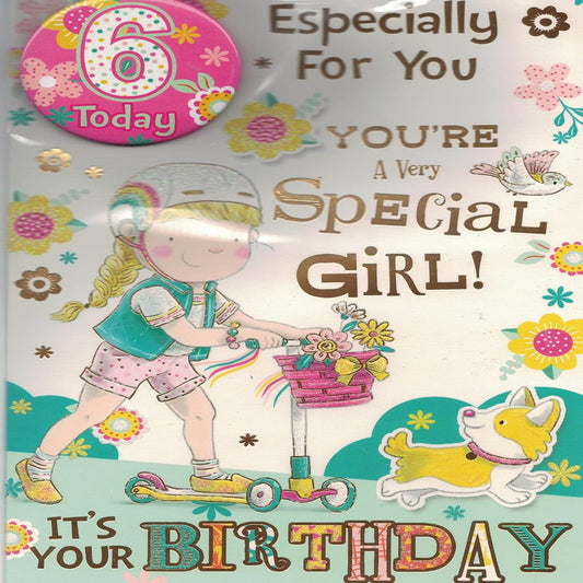 Xpress Yourself Especially for You Birthday Card with Badge   -    9  x   6 inches