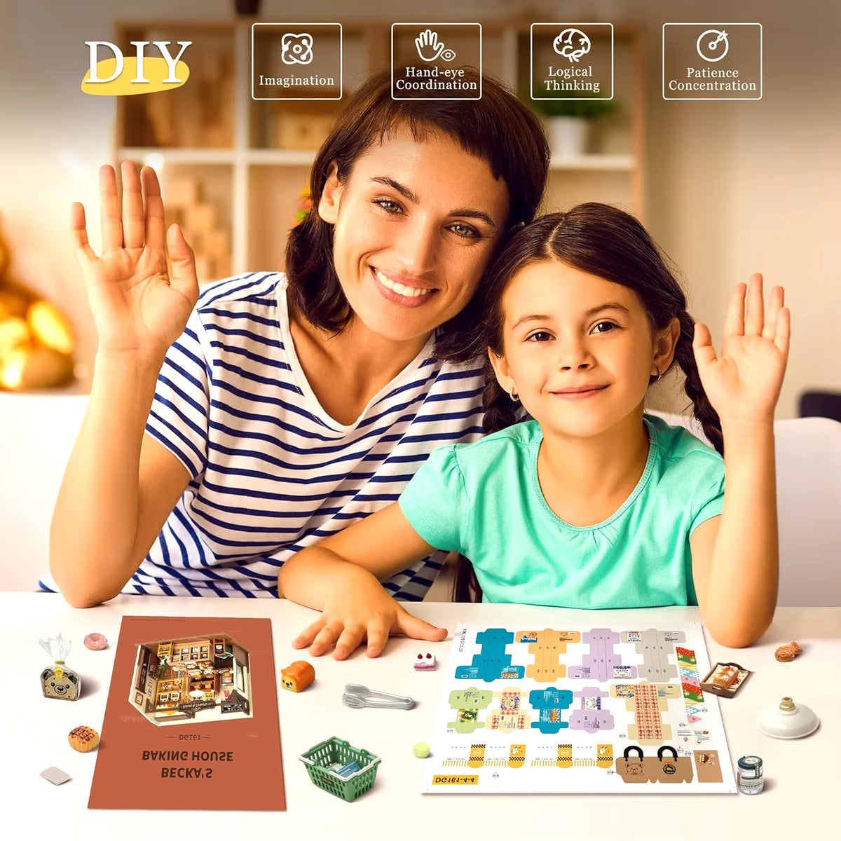 Rolife Becka'S Baking House 3D Puzzle DIY Miniature Dollhouse Kit Amazing Gift for Children DG161