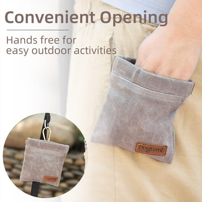 Dog Training Kit,Puppy Dog Treat Pouch Bag with Dog Clicker and Silent Whistle with Lanyard,Hands-Free Training Dog Treat Pouch,Includes Carabiner,For Pet Puppy Travel or Outdoor Use(Grey)