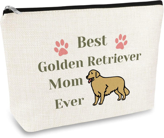 Golden Retriever Mom Gifts Makeup Bag Golden Retriever Lover Gift Golden Mom Cosmetic Bag Golden Retriever Owner Gift Dog Lover Gift for Women Mother'S Day Christmas Birthday Gift for Her Travel Pouch