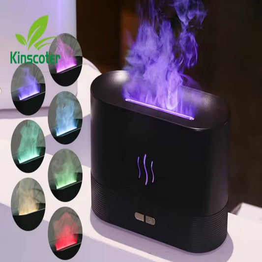 Aroma Diffuser Air Humidifier Ultrasonic Cool Mist Maker Fogger Led Essential Oil Flame Lamp Difusor