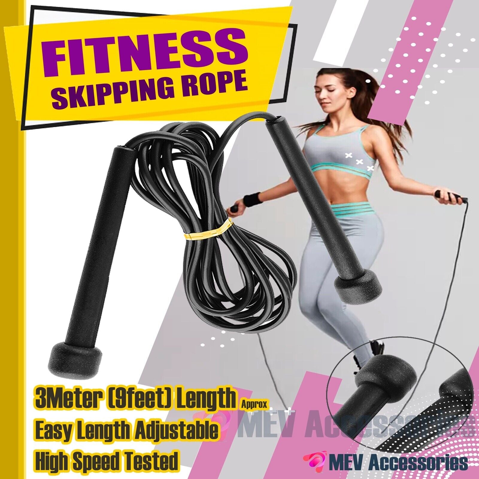 Skipping Rope Exercise Fitness Boxing Jump Speed Workout Adult Kids Gymuk Seller