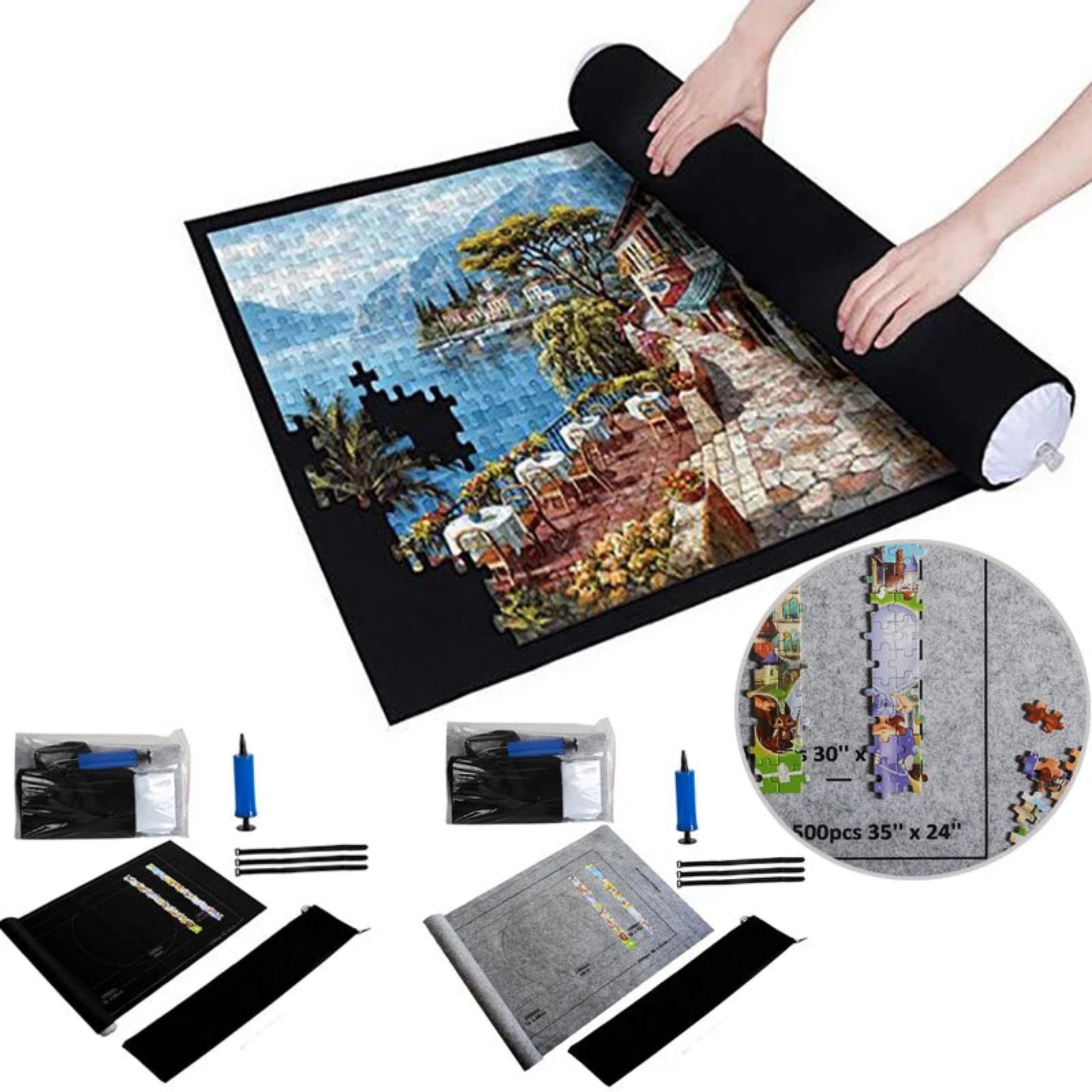 Puzzles Pad Jigsaw Roll Felt Mat Playmat Puzzles Blanket for up to 1500 Pcs Puzzle Accessories New Portable Mat (Only Mat)