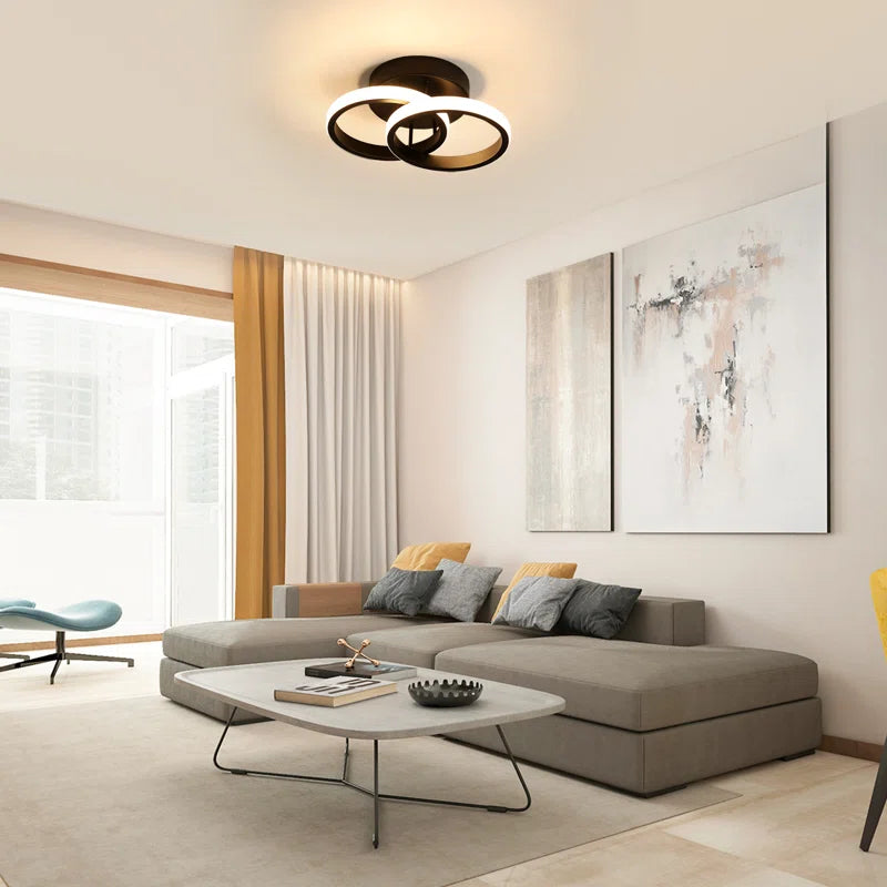 Verbrande 2-Light 25Cm LED Integrated Semi Flush Mount