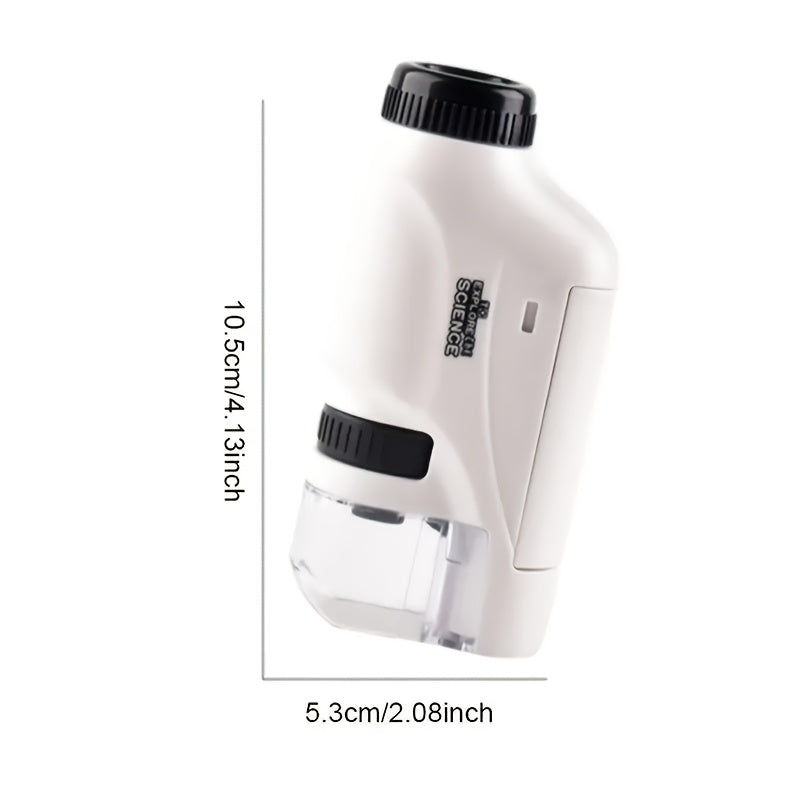 Pocket Microscope for Kids, Portable Handheld Mini Microscope Toy, Kids Microscope with LED Light 60X-120X Explore the Wonders of Nature with This Portable Microscope Toy