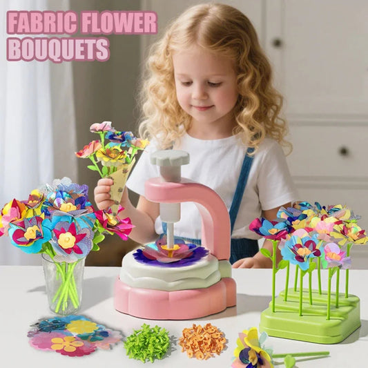 Handmade Flowers Embossing Machine Toy for Kids Fabric Flower Bouquets Toys Children'S DIY Arts Craft Kit Girls Birthday Gift
