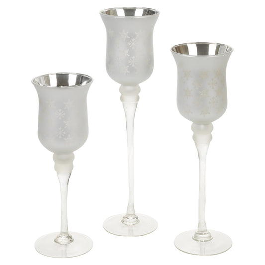 3 Tall Large Xmas Tea Light Pillar Candle Holder Glass Hurricane Wedding Table