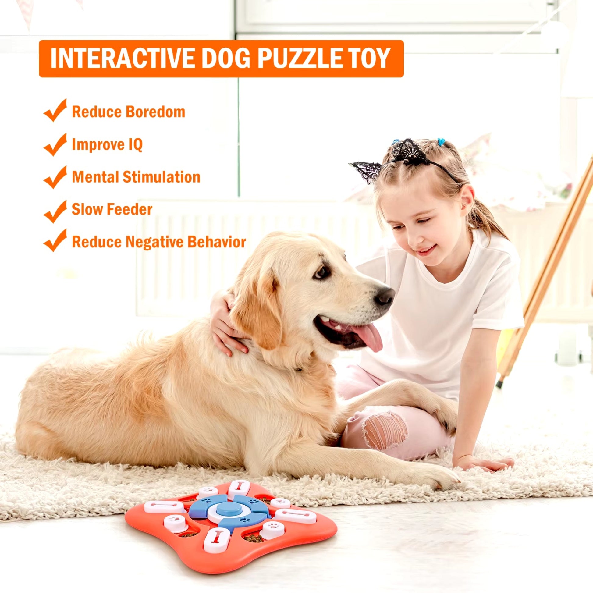 Dog Puzzle Toy for IQ Training & Mental Enrichment, Interactive Dog Toys for Large Medium Small Dogs，Dog Treat Puzzle Dispensin