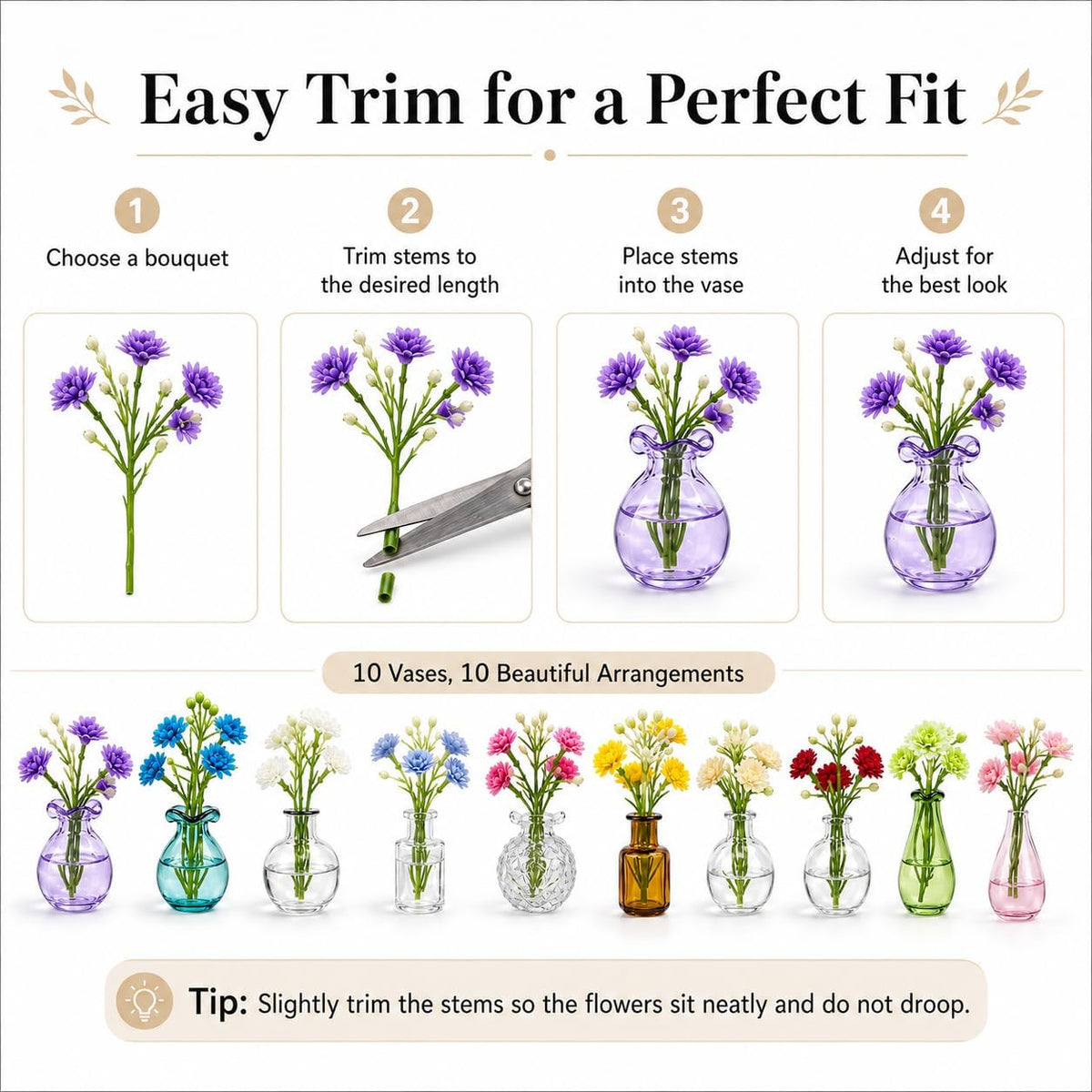 10 Pcs Cute Mini Vase Fridge Magnets - Glass Vase Magnets for Fridge with Mini Magnets - Tiny Vase Fridge Magnets for Kitchen Locker Office Decoration, Small Magnet Bud