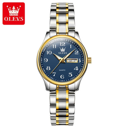 Luxury Quartz Watch for Women Elegant Stainless Steel Watch Luminous Waterproof Week Date Wristwatch Ladies Dress Watch