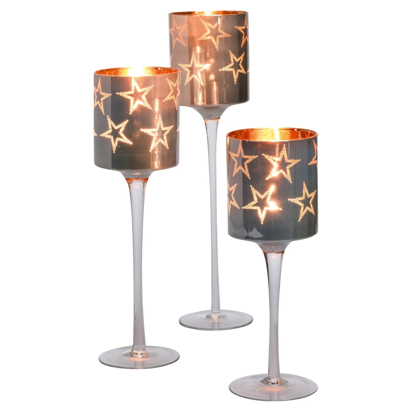 3 Candle Sticks Tea Light Holders Tall Elegant Wedding Centerpiece Home Decor