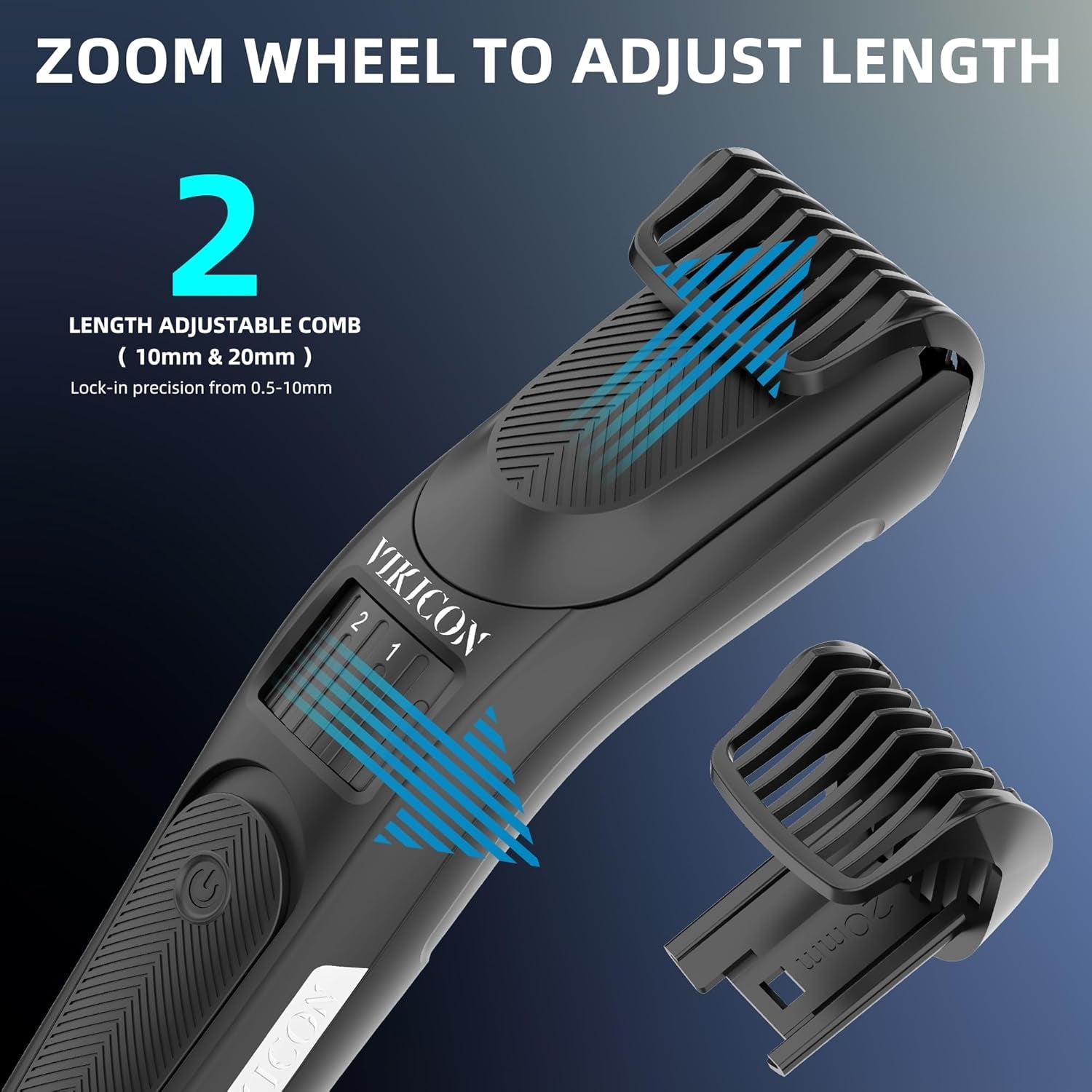 Beard Trimmer for Men, Electric Hair & Stubble Clipper, 40 Length Settings, Rec