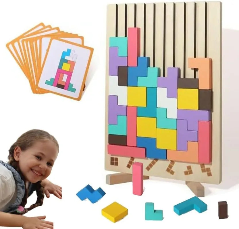 Wooden Puzzle Toy Stacking Game for Family Gathering Activity Brain Teaser STEM for Kids Adults Montessori Educational Sensory