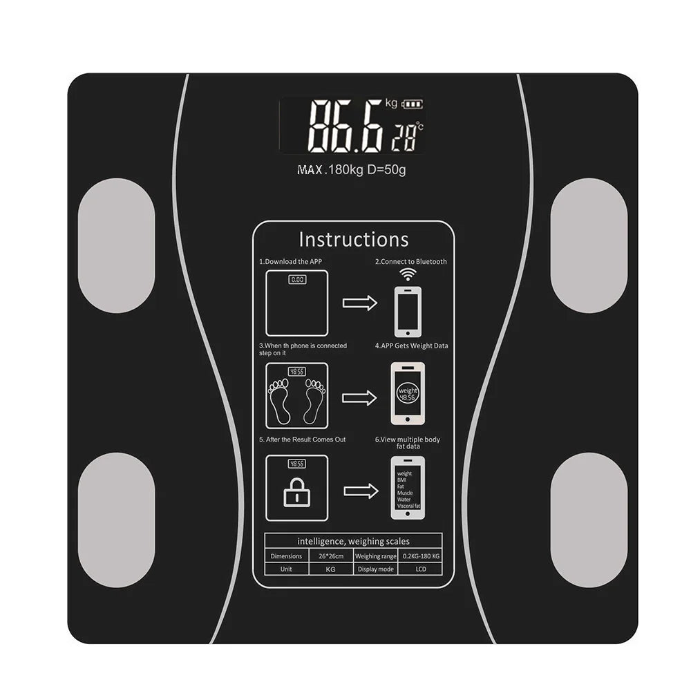 Intelligent Body Fat Scale Electronic Weighing Scale Smart Digital Bluetooth Fat Scale Body Composition Analyzer Weighing Scale