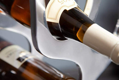 Modern Wine Bottle Stand Floor Standing Aluminium Bottle Silver Wine Rack Drinks