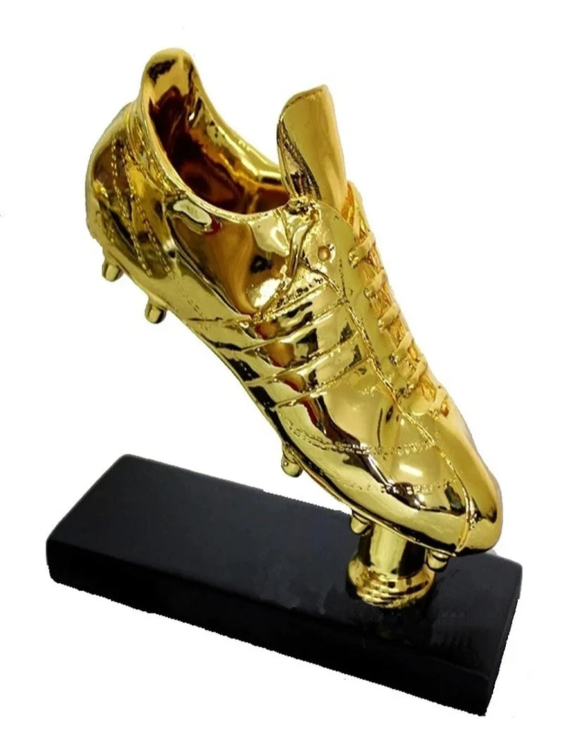 Golden Boot Award Resin Charms Football Match Soccer Fans Souvenir GOLD Plating Shoe Trophy Gift Home Office Decoration Model