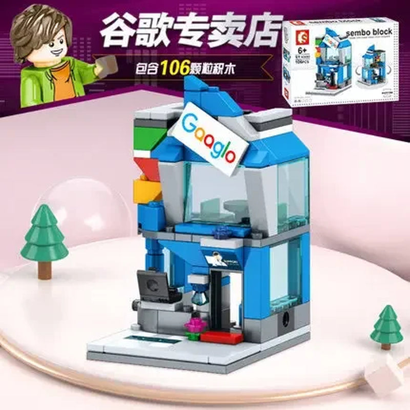 House Building Blocks Mini City Store Street View Snack Street Children'S Toys Boys and Girls Gifts Compatible with Lego