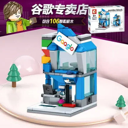 House Building Blocks Mini City Store Street View Snack Street Children'S Toys Boys and Girls Gifts Compatible with Lego