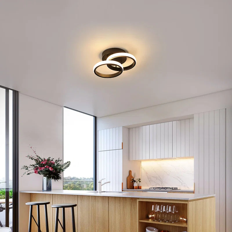 Verbrande 2-Light 25Cm LED Integrated Semi Flush Mount