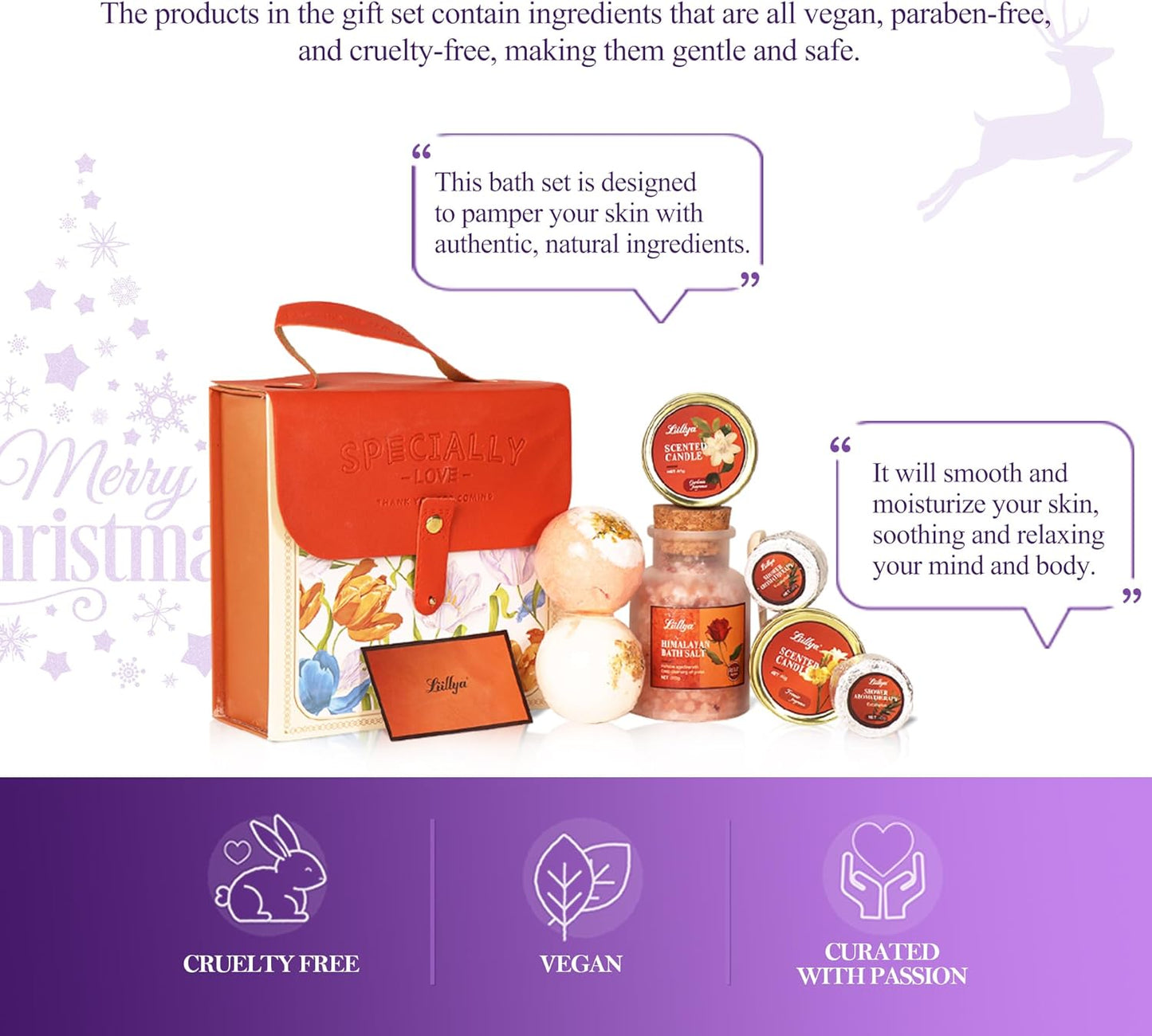 7 Pcs Bath Sets for Women Easter Gifts for Her Travel Essentials Set with Bath Bombs, Scented Candle, Shower Steamers, Bath Salt Self Skincare Set for Relaxing Mother'S Day Birthday Gifts