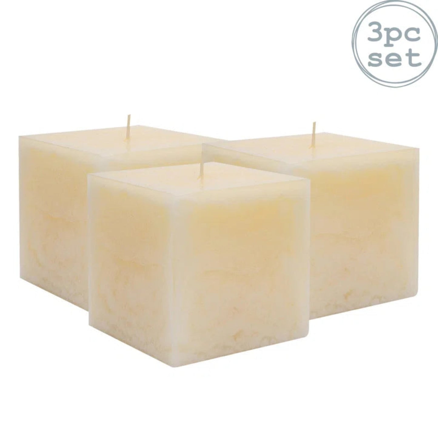 - Square Vanilla Pillar Candles - 120 Hours - Cream
