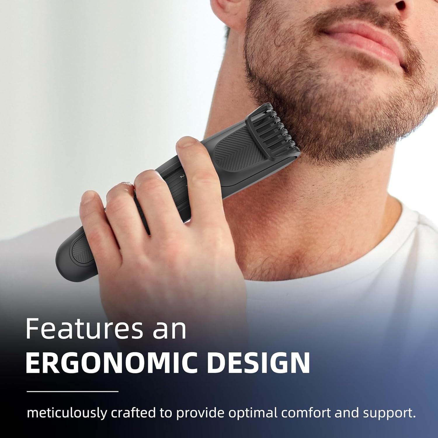 Beard Trimmer for Men, Electric Hair & Stubble Clipper, 40 Length Settings, Rec